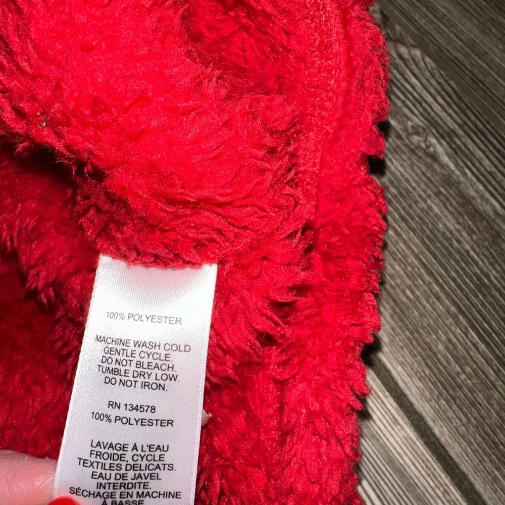 Vineyard Vines Stillwater Sherpa Quarter Zip Red Velvet Fleece Gray Pocket Large